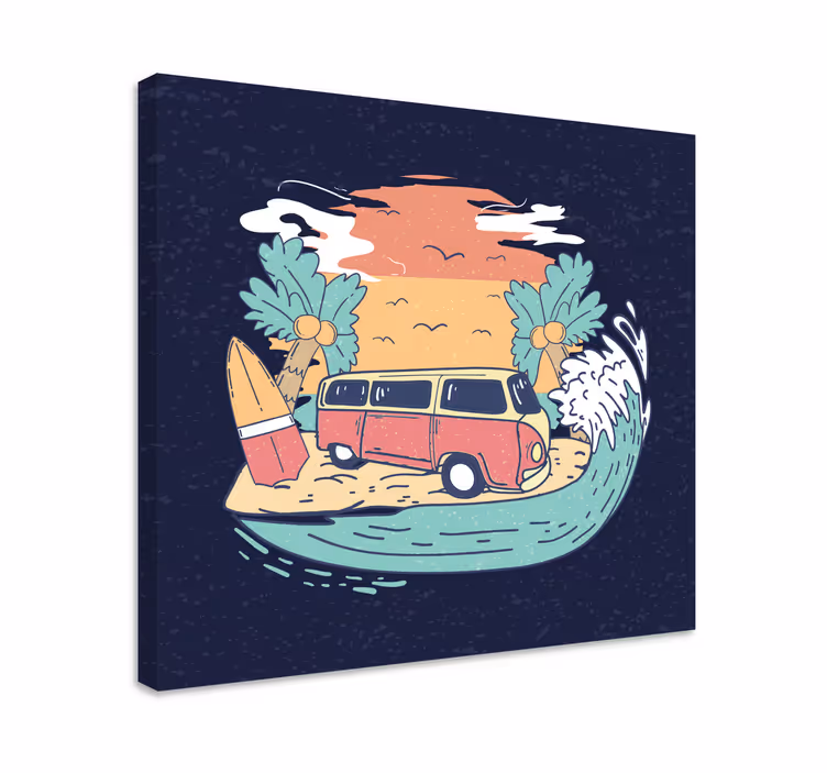 Leinwandbild surfvanszene - TenStickers