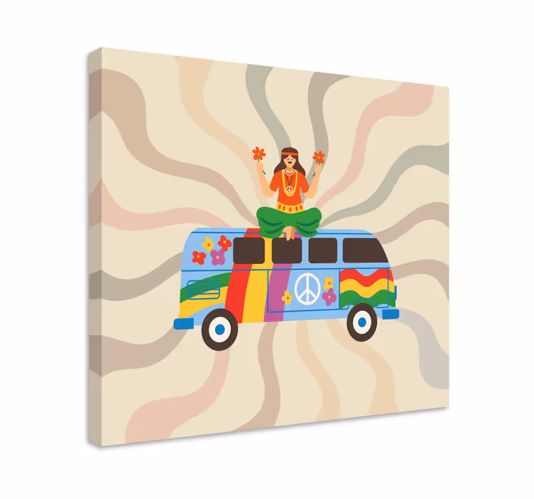 Leinwandbild superheld blumenkraft bus - TenStickers