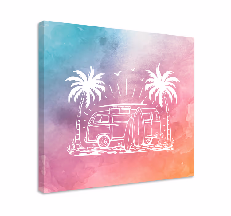 Leinwandbild retro surf van - TenStickers