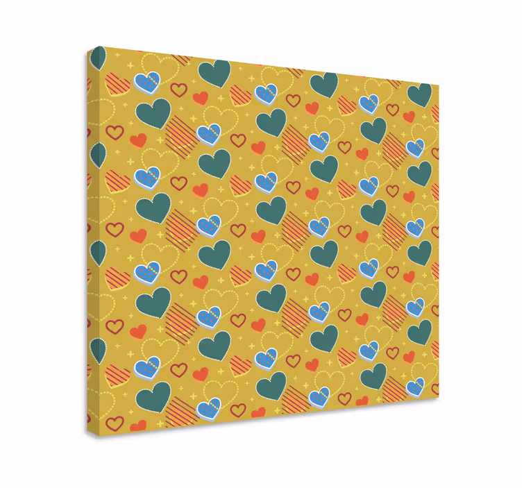 Leinwandbild buntes herzmuster - TenStickers