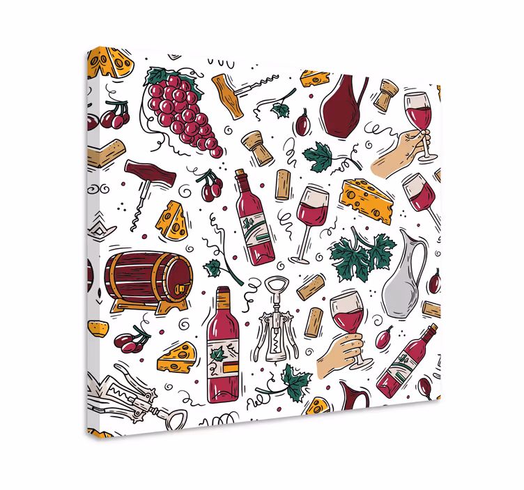 Bar Bilder Leinwand Trauben, wein und käse - TenStickers