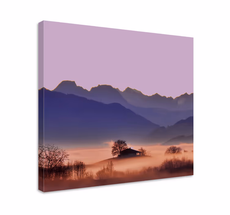 Wandbilder Landschaft Nebellandschaft ästhetische Farben - TenStickers