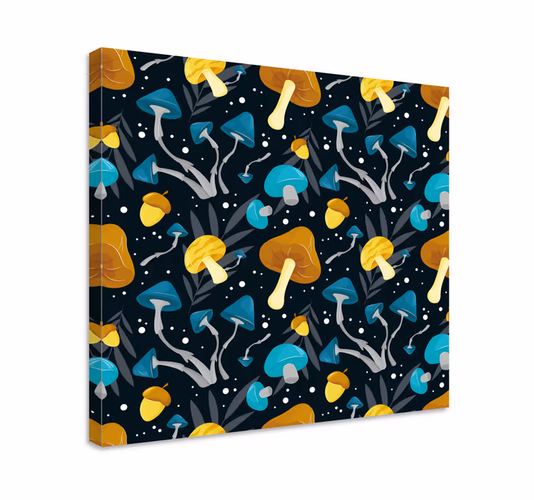 Leinwandbild pilzwald muster - TenStickers