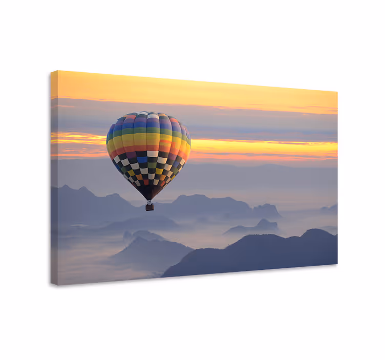 Wandbilder landschaft bunter heißluftballon - TenStickers