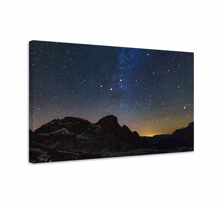 Wandbilder landschaft nachthimmel über bergen - TenStickers