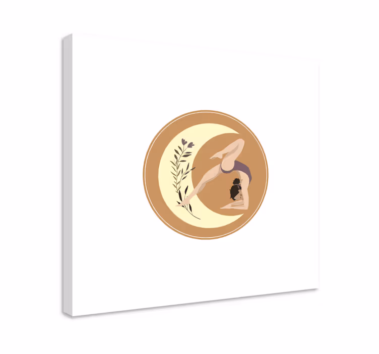 Leinwandbild für Zuhause Yoga-pose-illustration mit mond - TenStickers
