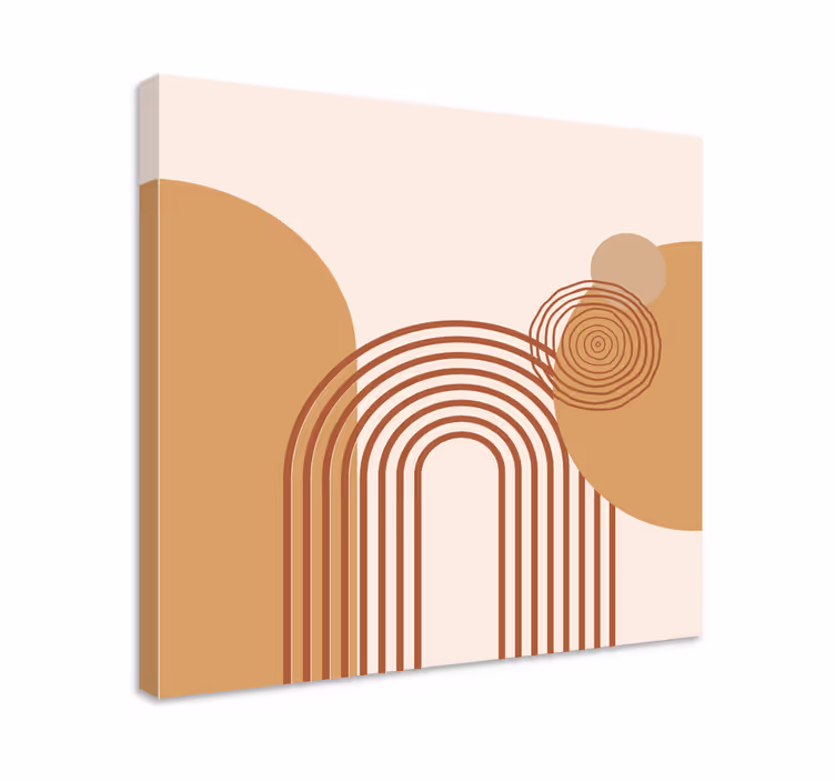 Geometrische wandbilder mit geschwungenen linien - TenStickers