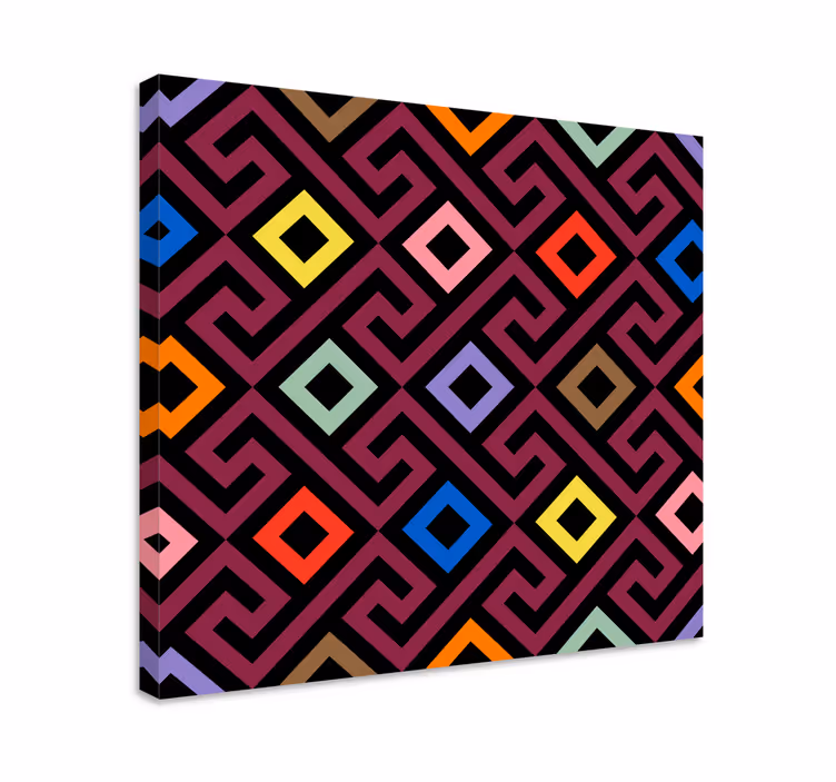 Geometrische wandbilder bunte geometrische quadrate - TenStickers