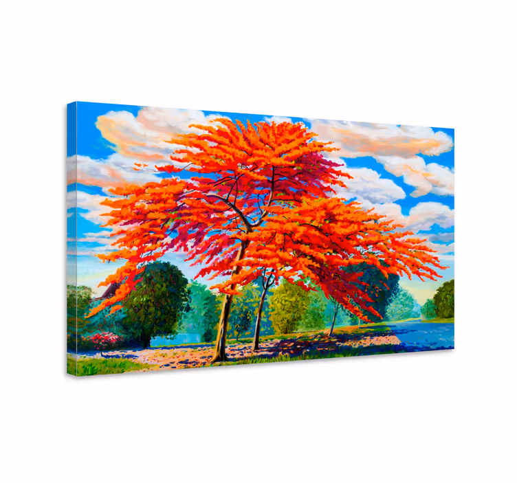 Leinwandbild leuchtendes herbstlaub - TenStickers