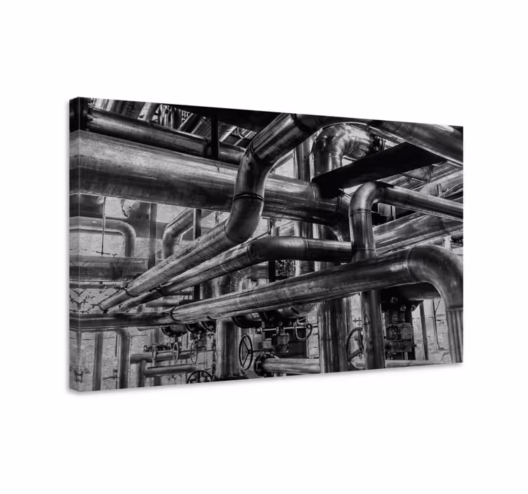 Leinwandbild ornament industrie-pipeline netzwerk - TenStickers