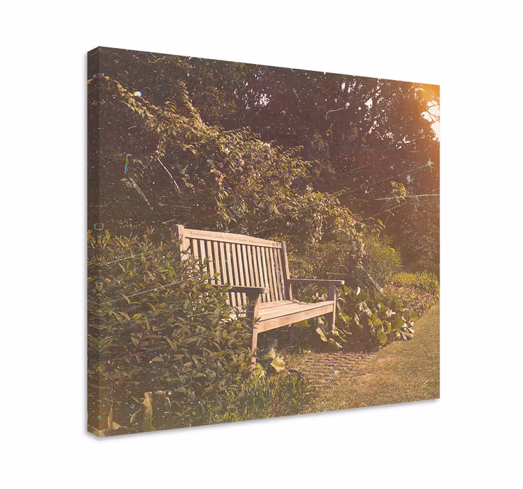 Wandbilder landschaft ruhige gartenbank - TenStickers
