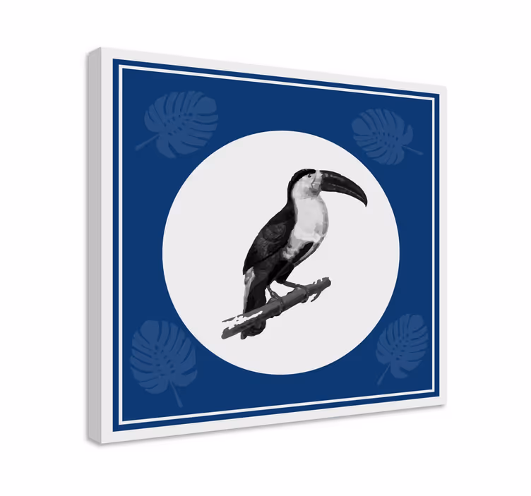 Leinwandbild vogel tukan auf ast - TenStickers