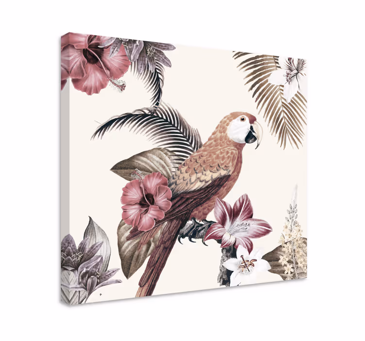 Leinwandbild Vogel tropische papageienszene - TenStickers