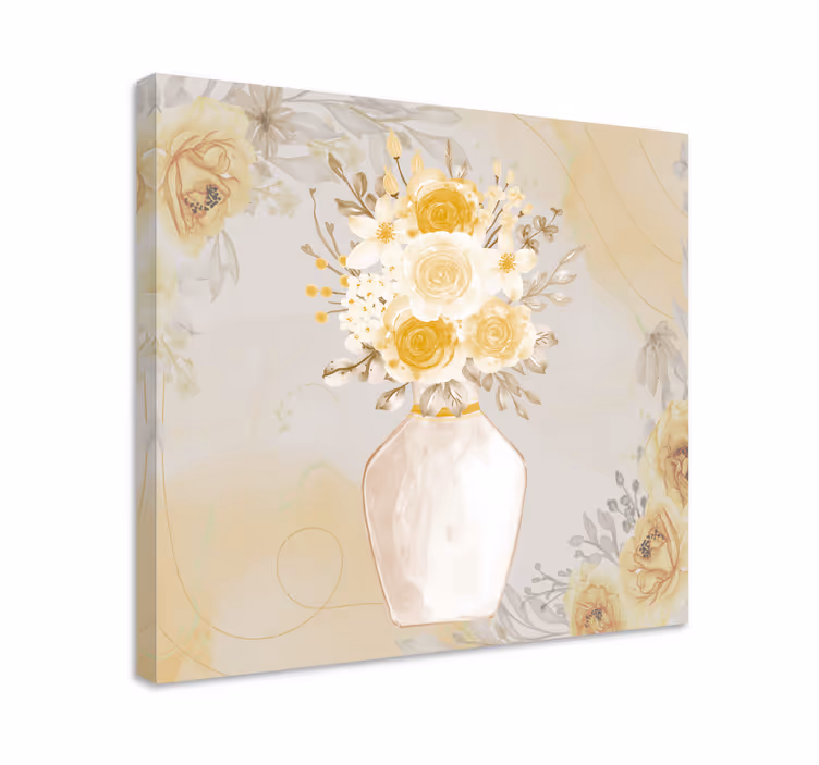 Wandbilder Vintage Weiße blumen im shabby-chic-stil - TenStickers