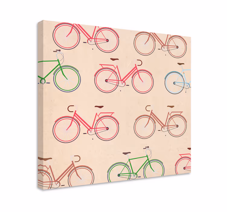 Leinwandbild sport bunte fahrradmuster - TenStickers