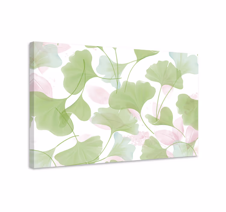 Leinwandbild mit ginkgo blatt motiv - TenStickers