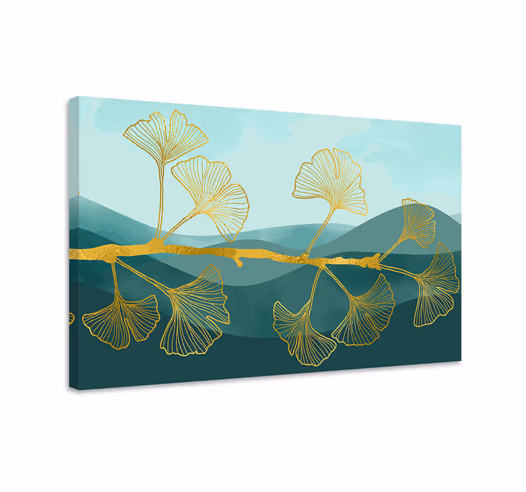 Leinwandbild ginkgo blattreflexion - TenStickers