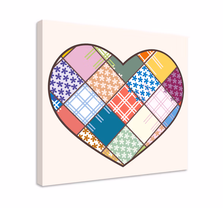 Wandbild motivation herz patchwork design - TenStickers