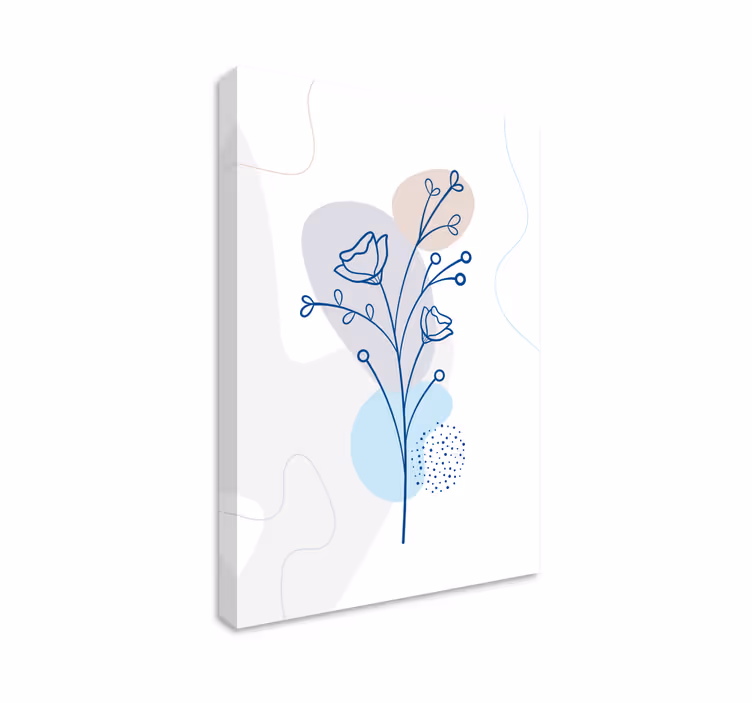 Leinwandbild florale konturenkomposition - TenStickers