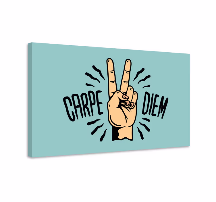 Wandbilder Motivation Carpe diem peace hand motiv - TenStickers