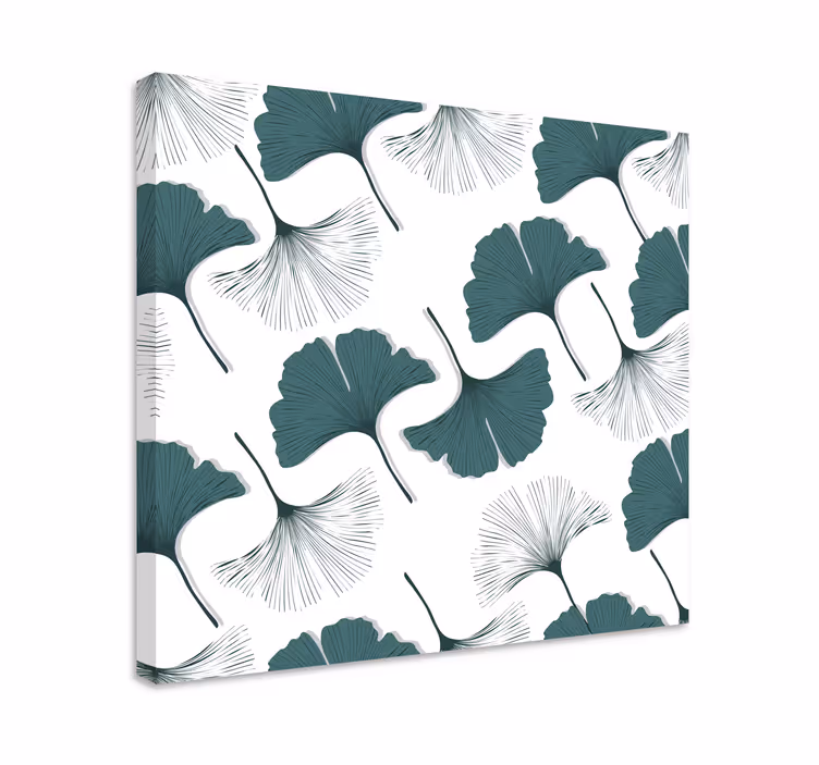 Leinwandbild mit ginkgo-blattmotiven - TenStickers