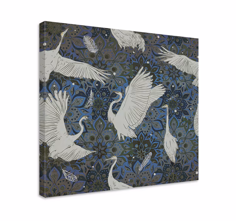 Wandbild fische elegante kraniche tanzen - TenStickers