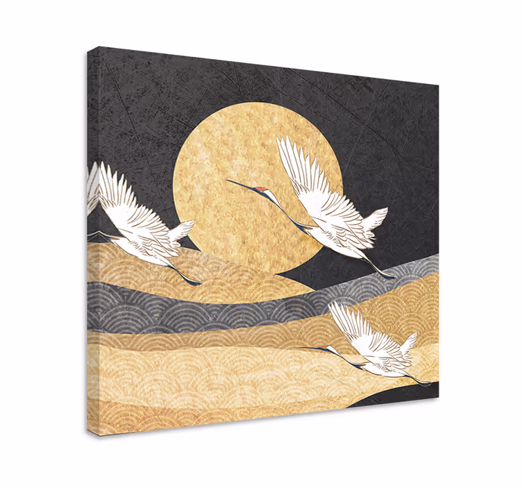 Buddha bilder leinwand kraniche im flug - TenStickers