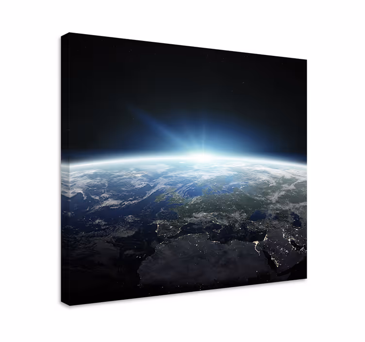 Weltkarte leinwand erde aus dem weltraum - TenStickers