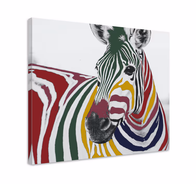 Wandbilder modern Bunte zebramalerei kunst - TenStickers