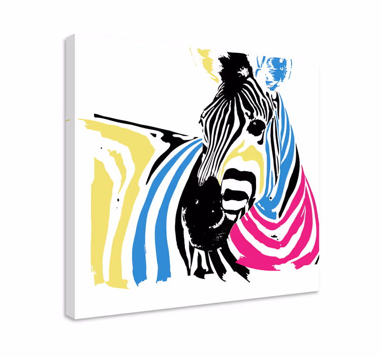 Wandbild tier zebra mit lebhaften streifen - TenStickers