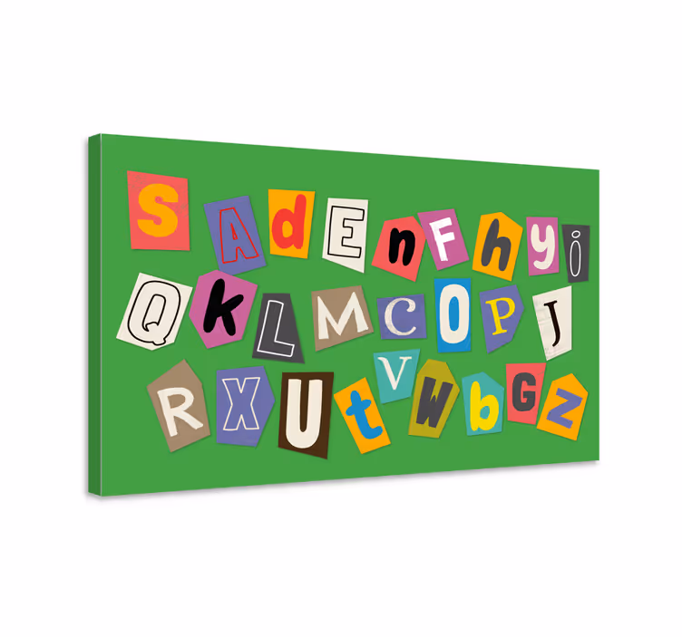 Leinwandbild bunte buchstaben-collage - TenStickers