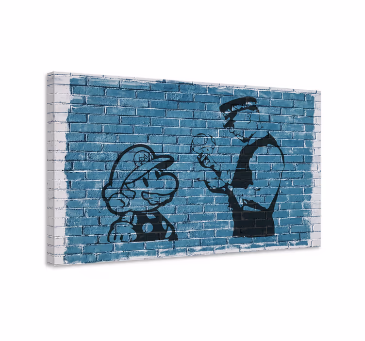 Wandbilder modern Polizist mit pilz und mario - TenStickers