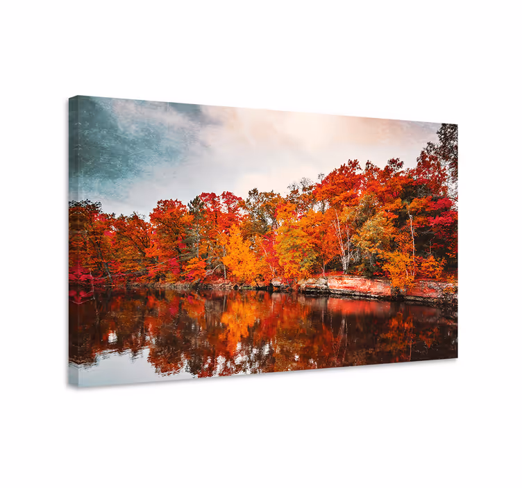 Wandbilder landschaft herbstreflexionen - TenStickers