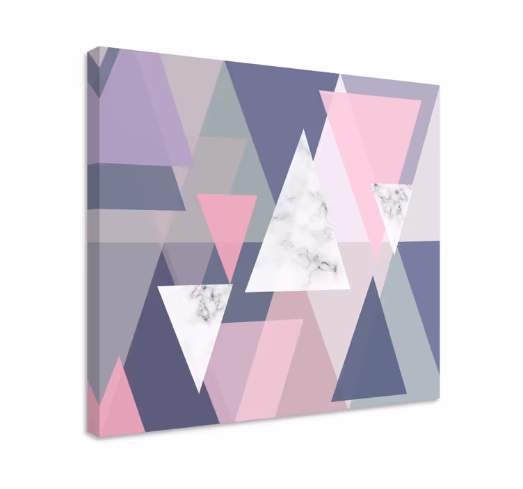 Geometrische wandbilder mit abstrakten dreiecks-mustern - TenStickers