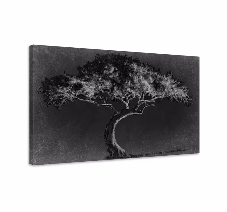 Wandbild baum einsame baum-silhouette - TenStickers