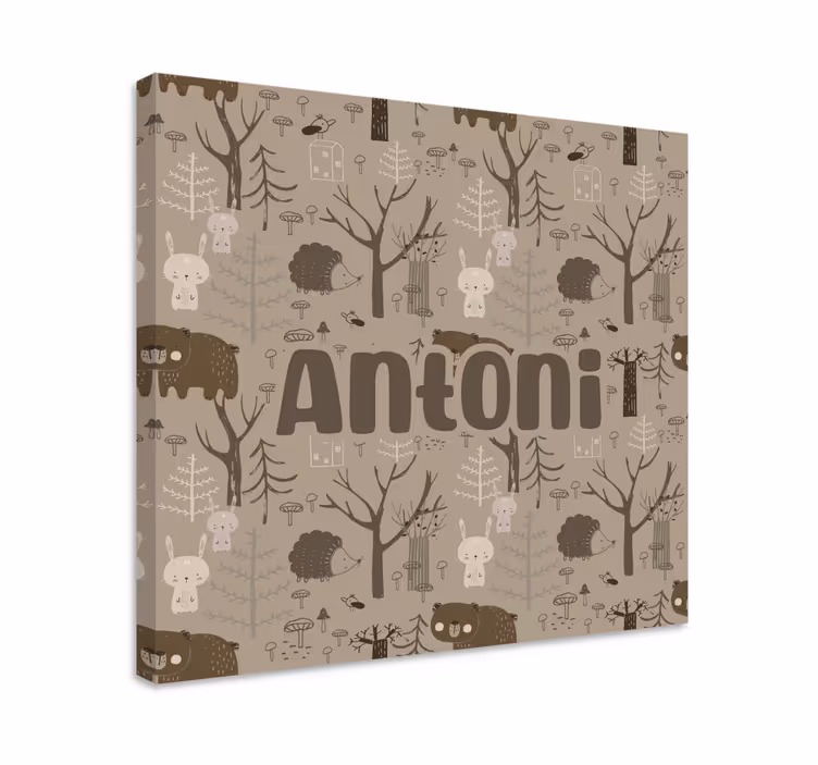 Leinwandbild babys mit niedlichen waldtieren - TenStickers