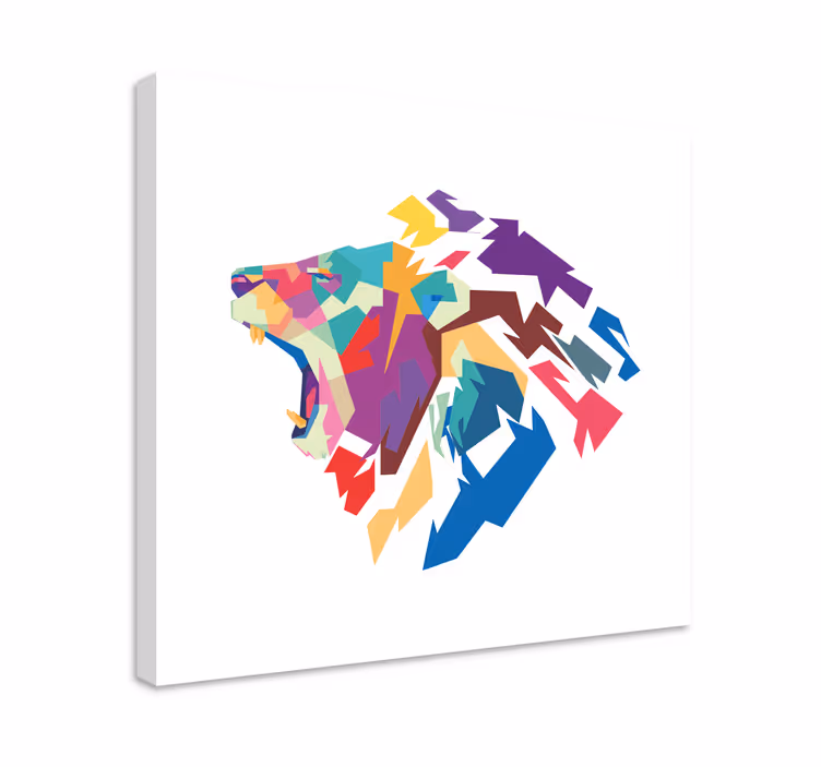 Wandbild tier bunte löwenkopf-dekoration - TenStickers