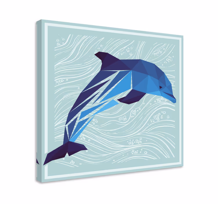 Wandbilder modern stilisierter delfinsprung - TenStickers