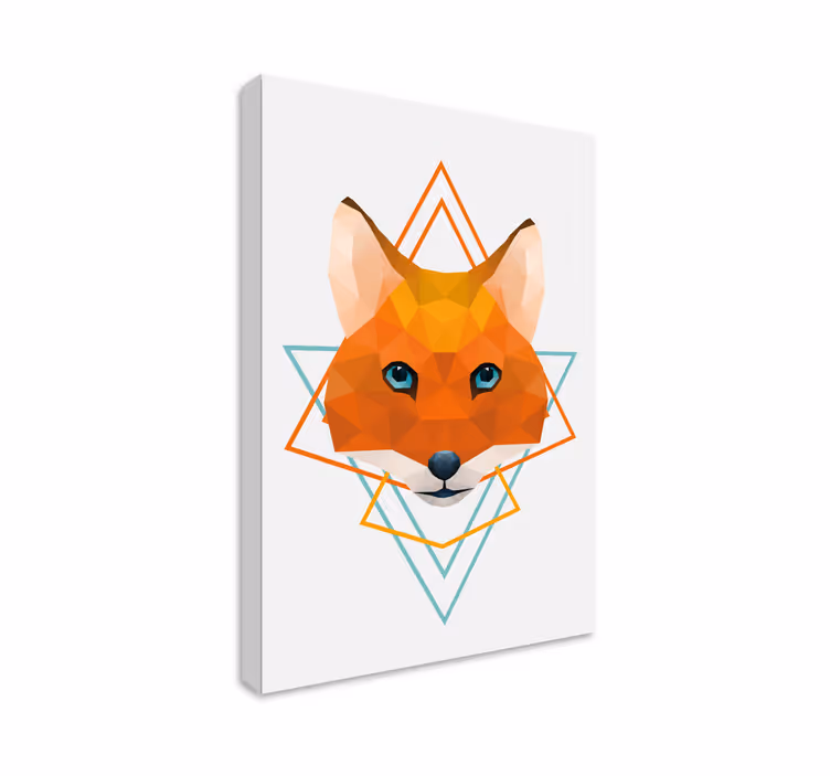 Wandbild Tier Geometrische tiere wilder fuchs - TenStickers