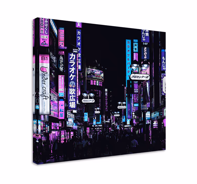 Leinwandbild stadtlandschaft bei nacht - TenStickers