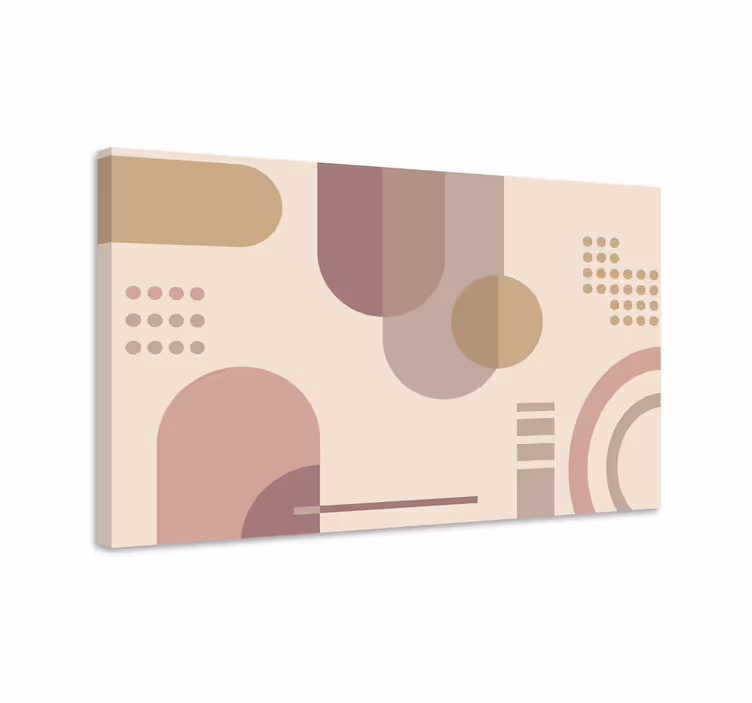 Geometrische Wandbilder Graues und braunes geometrisches Muster - TenStickers