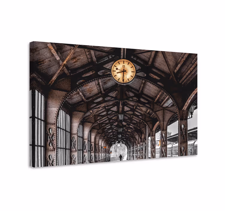 Leinwandbild historischer bahnhof - TenStickers