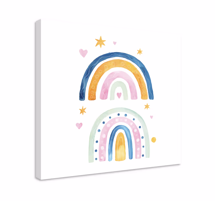 Leinwandbild kinder bunte regenbogenanordnung - TenStickers