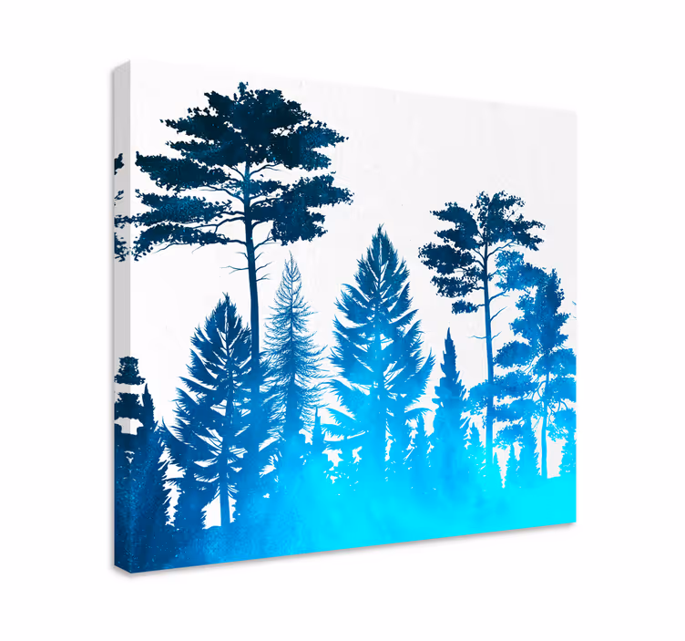 Wandbild baum silhouette waldszene - TenStickers