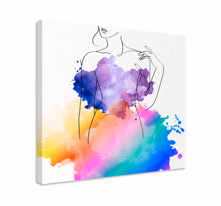 Wandbilder modern Aquarell frau kleid - TenStickers