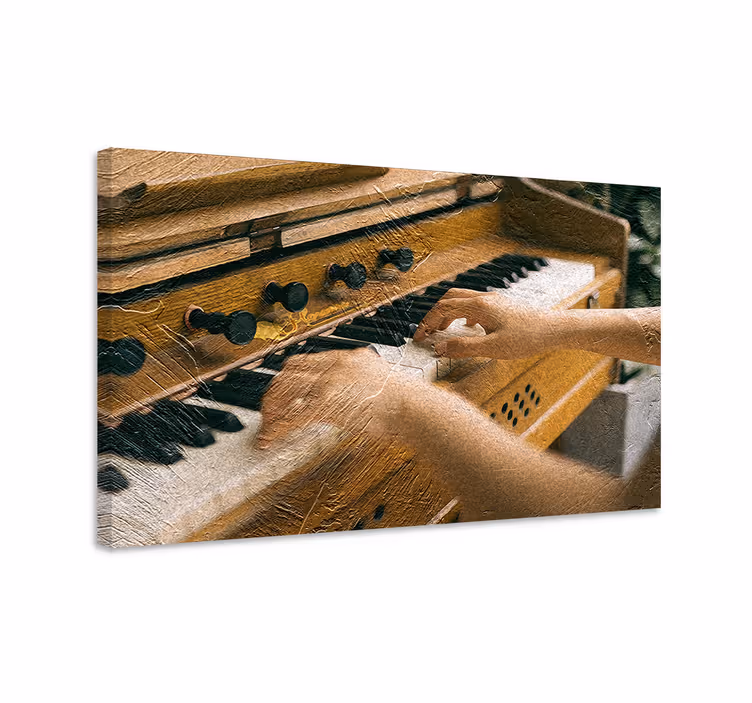 Wandbild musik hände auf tasten - TenStickers