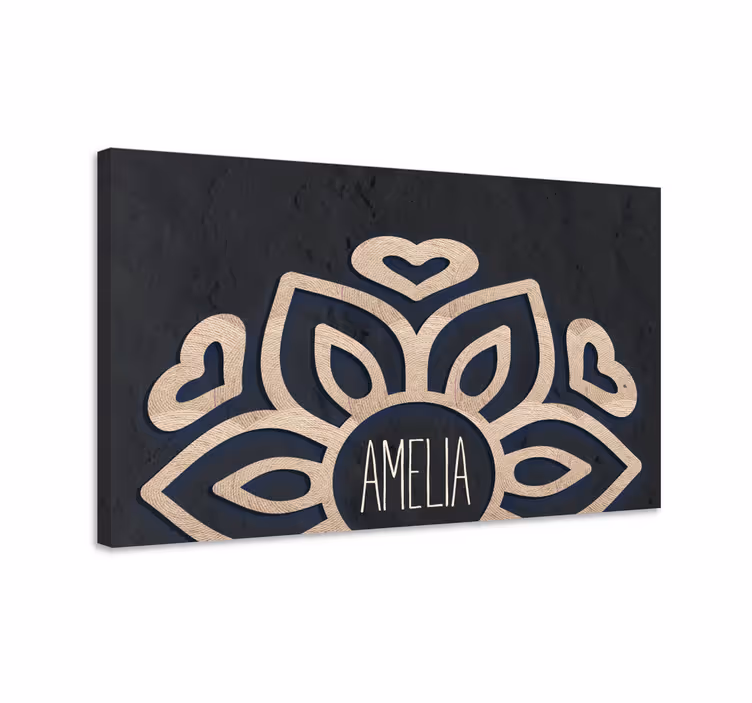 Buddha bilder leinwand mit blumenmuster und herzen - TenStickers