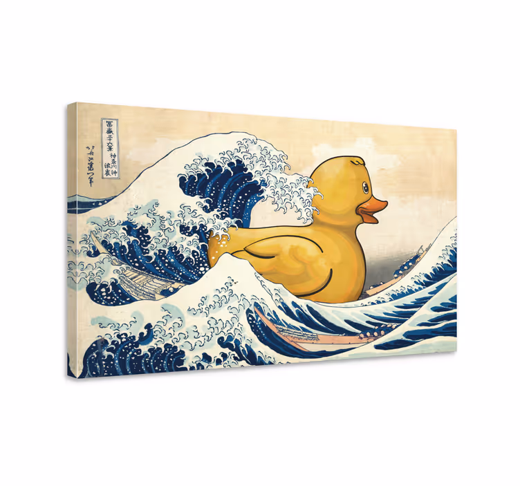 Kunst auf Leinwand Kanagawa gummiente - TenStickers