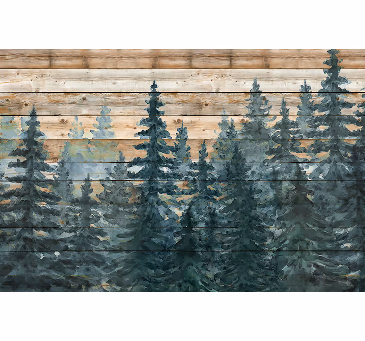 Wandbild Wohnzimmer majestätischen kiefernwald - TenStickers