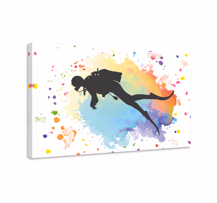 Taucher aquarell leinwand - TenStickers